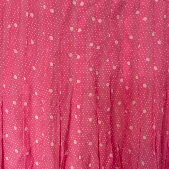 LoveShackFancy Bevelyn Pink White Polka Dot Wrap Dress Long Sleeves Front Slit - Picture 12 of 12